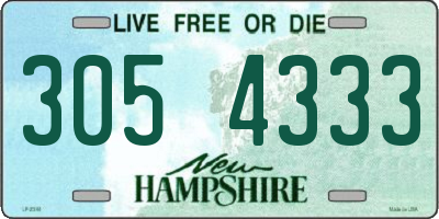 NH license plate 3054333