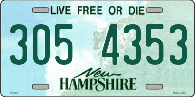 NH license plate 3054353