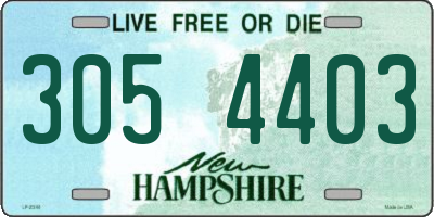 NH license plate 3054403