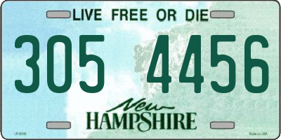 NH license plate 3054456