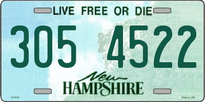 NH license plate 3054522
