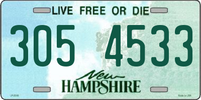 NH license plate 3054533