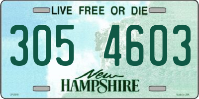 NH license plate 3054603