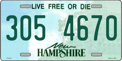 NH license plate 3054670