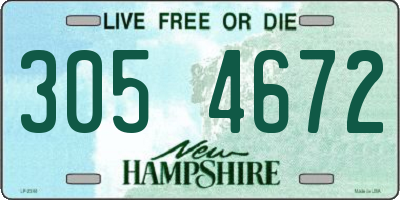 NH license plate 3054672