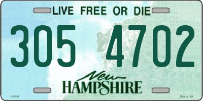 NH license plate 3054702