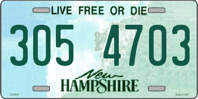 NH license plate 3054703