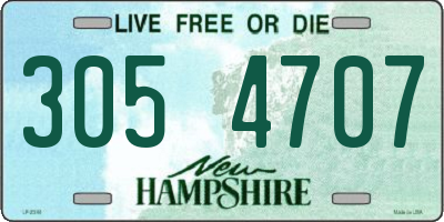 NH license plate 3054707