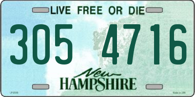 NH license plate 3054716