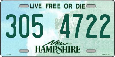 NH license plate 3054722