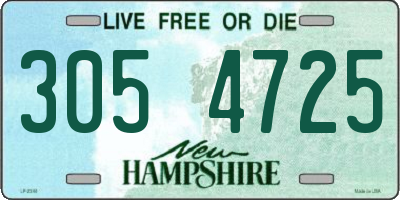 NH license plate 3054725