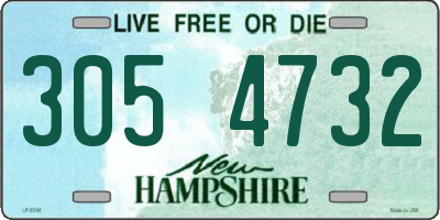 NH license plate 3054732