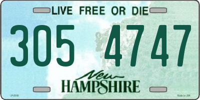NH license plate 3054747