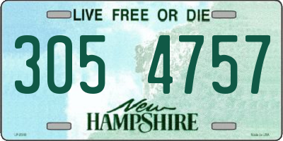 NH license plate 3054757