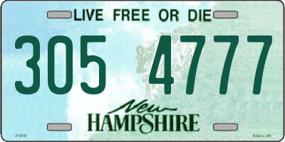 NH license plate 3054777