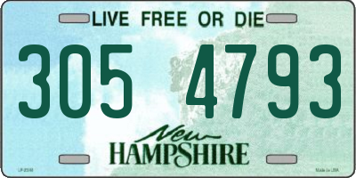 NH license plate 3054793