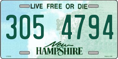 NH license plate 3054794