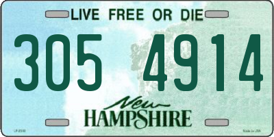 NH license plate 3054914