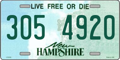 NH license plate 3054920