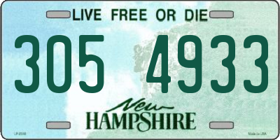 NH license plate 3054933