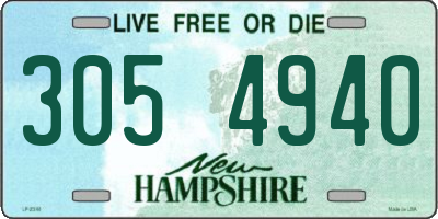 NH license plate 3054940