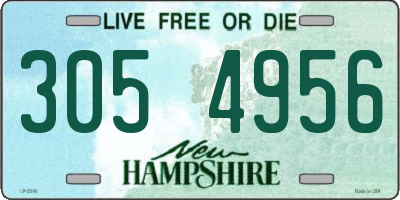 NH license plate 3054956