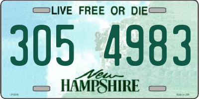 NH license plate 3054983