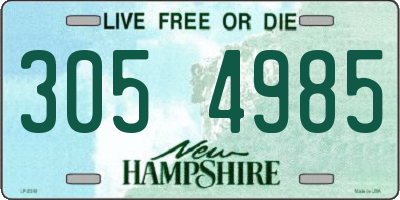 NH license plate 3054985