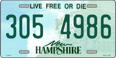 NH license plate 3054986
