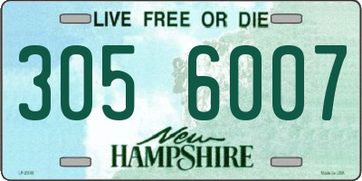 NH license plate 3056007