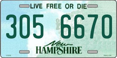 NH license plate 3056670