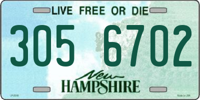 NH license plate 3056702