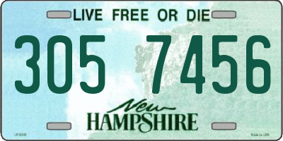 NH license plate 3057456