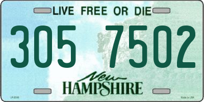 NH license plate 3057502