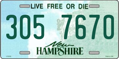 NH license plate 3057670
