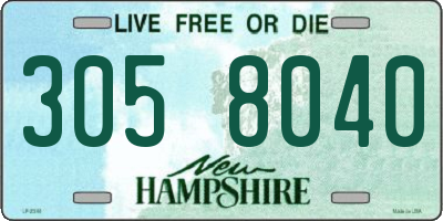 NH license plate 3058040