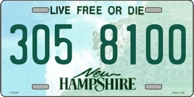 NH license plate 3058100