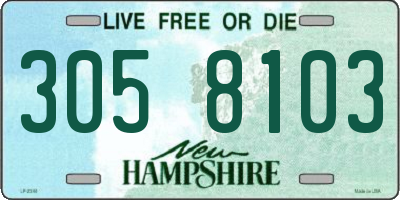 NH license plate 3058103