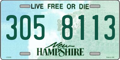NH license plate 3058113