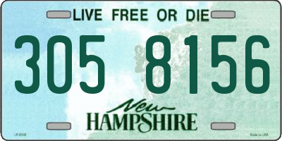 NH license plate 3058156