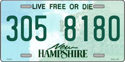 NH license plate 3058180