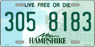 NH license plate 3058183