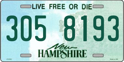 NH license plate 3058193