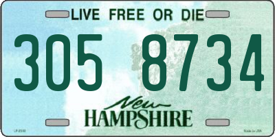 NH license plate 3058734