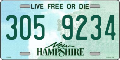 NH license plate 3059234