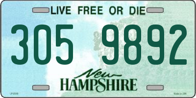 NH license plate 3059892