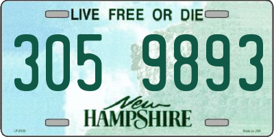 NH license plate 3059893