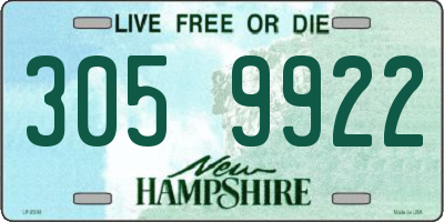 NH license plate 3059922