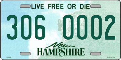 NH license plate 3060002