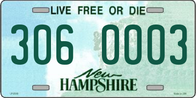 NH license plate 3060003